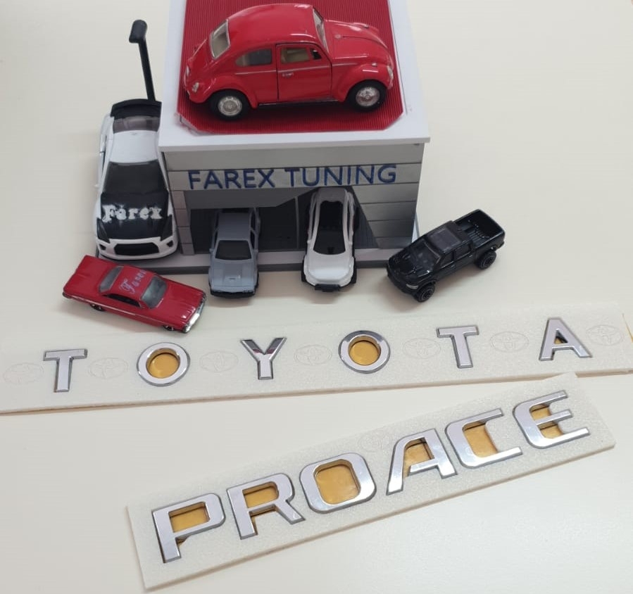 Toyota Boşluklu Büyük Boy ve Proace Krom Bagaj Yazısı